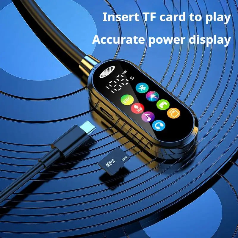 Long Battery Life HiFi Sound Bluetooth 5.4 Earphones with HD Mic Earbuds Wireless Headphones Sports Gaming Neck-hanging Headsets