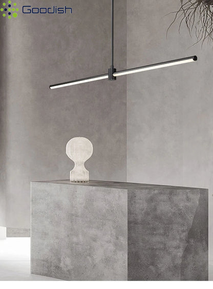 Modern Simplicity Long Linear LED Pendant Lights Strip Hanging Indoor Lamps for Office Table Kitchen  Home Decoration Chandelier
