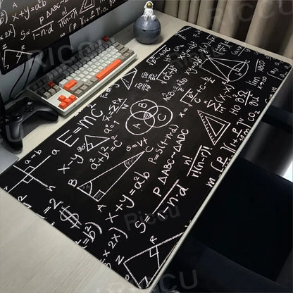 Black Mousepad E=mc2 Formula Science Mouse Pad Math Desk Pad Extended PC Keyboard Mats Large XXL Gamer Mousepad Desk accessories