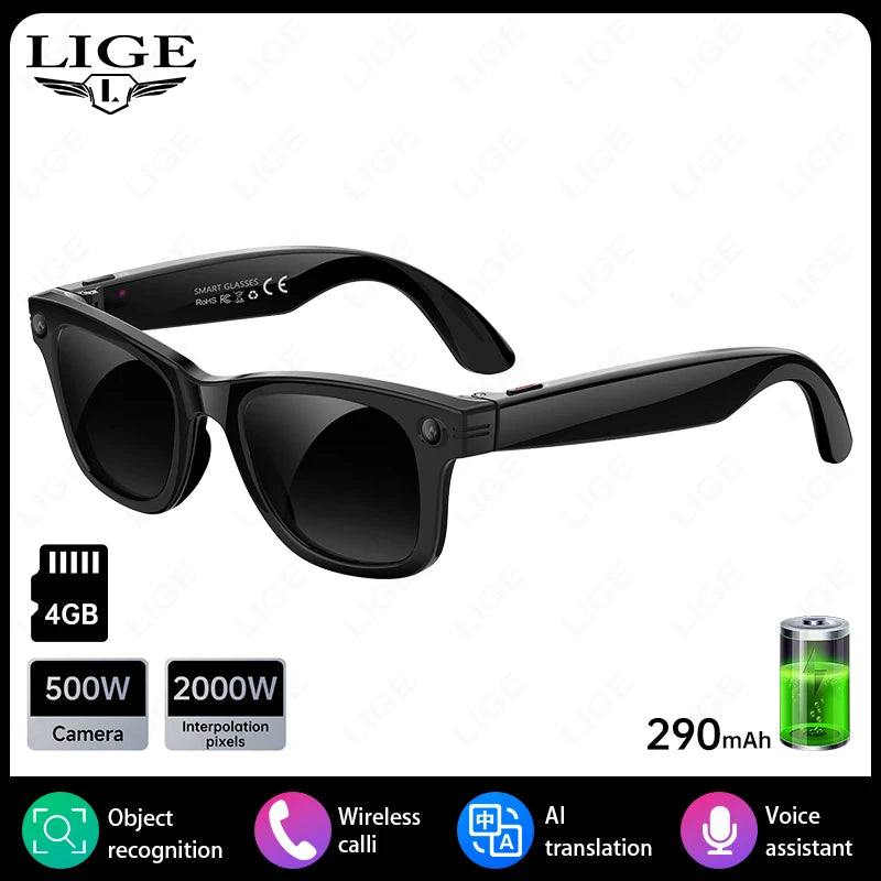 AI Smart Glasses with 8MP Camera Video Recording 100+ Languages Translation Sunglasses Bluetooth Call Music Play Men Women 2026