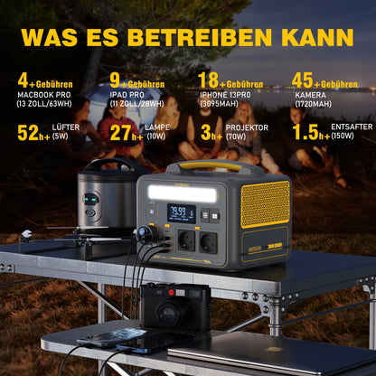 VTOMAN JUMP 600X Portable Power Station 299Wh Solar Generator LiFePO4 1200W Peak Power Powerstation Emergency Backup