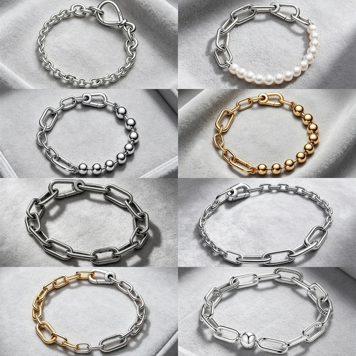 Hot Sale Original Me Bracelet Fit Charm Beads Round Beads For Women 925 Sterling Silver Luxury femme Bracelet Jewelry Trinkets