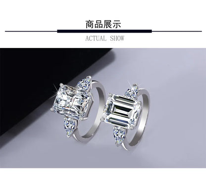 Wholesale Fancy Shape Diamond Ring - Women's PT950 Platinum, 5 Carat Radiant Cut Moissanite, Luxury Sparkly
