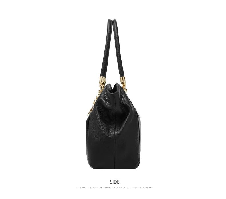 FOXER 2026 New Women's Shoulder Bag Genuine Leather Elegant Female Tote Large Bag Fashion Handbag Commuter Luxury Gift
