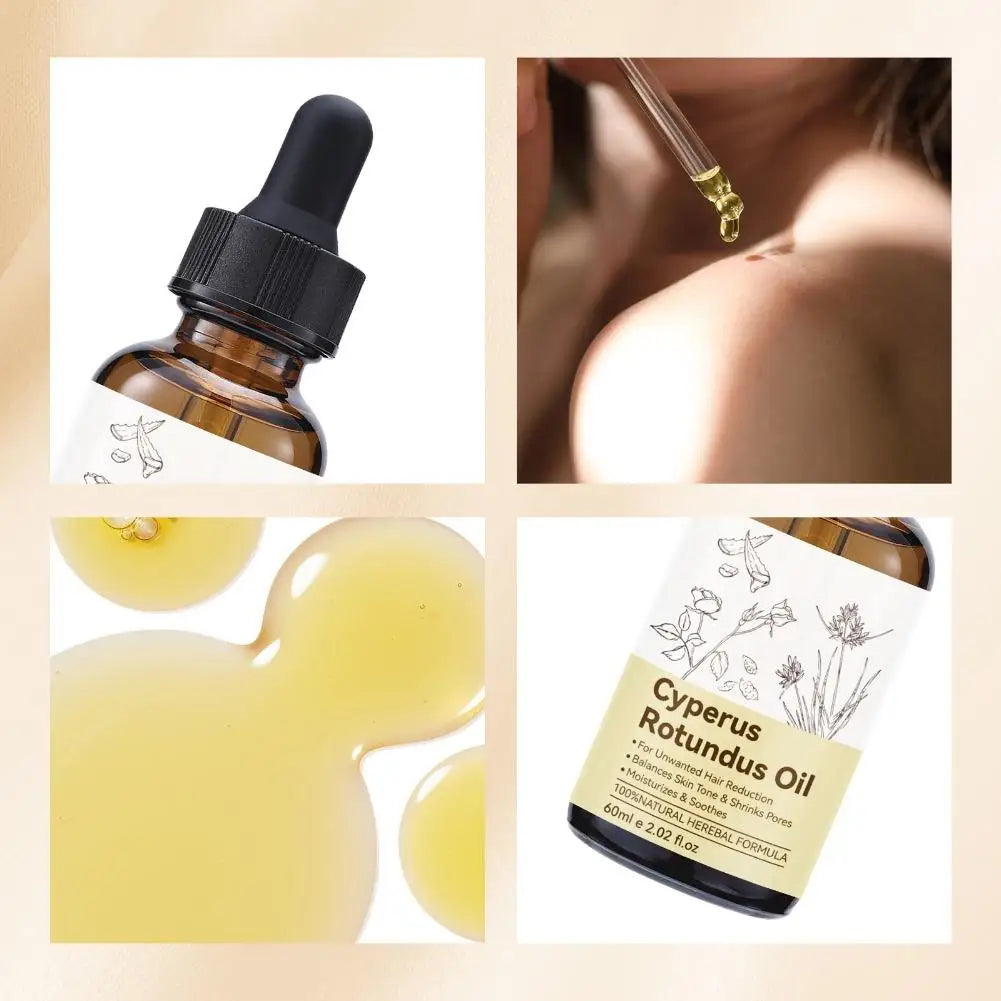 Natural Cyperus Rotundus Essential Oil Pure Plant Hair Removal Care Oil Smooth Skin Soothing Relax Body Massage Aromatherapy