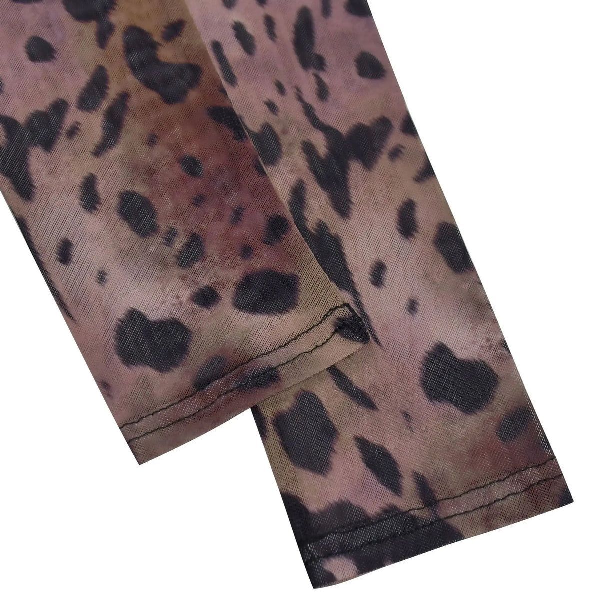 HBLL Sexy Leopard Print Bodycon Jumpsuits Women Long Sleeve Skinny One Piece Rompers Midnight Streetwear Sheer Mesh Overalls
