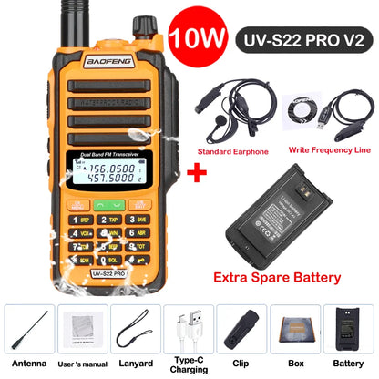 Baofeng UV S22 PRO V2 IP68 Walkie Talkie Waterproof Dual Band 136-174/400-520MHz Ham Radio Upgraded Of UV9R UV5R Pro 50KM Range