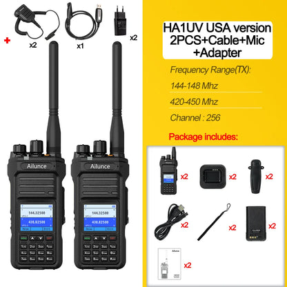 Retevis Ailunce HA1UV Ham Radio IP67 Waterproof Long Range 2800mAh Dual Band Two Way Radio Rechargeable Handheld Walkie Talkie