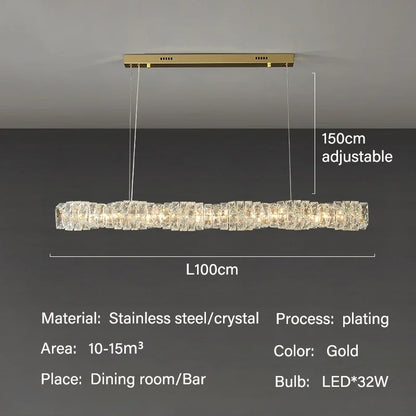 Modern Luxury LED Crystal Chandeliers for Dining Room Kitchen Lighting Decor Lustre Pendant Chandelier Indoor Bar Lights Fixture