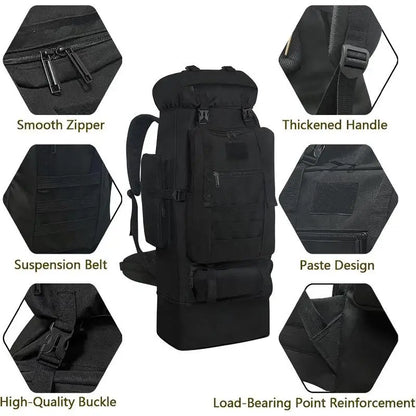 1pc 90L Hiking Daypack Backpack Expandable Waterproof Rucksack for Men Camping Outdoor Sport Traveling Large Capacity Sport
