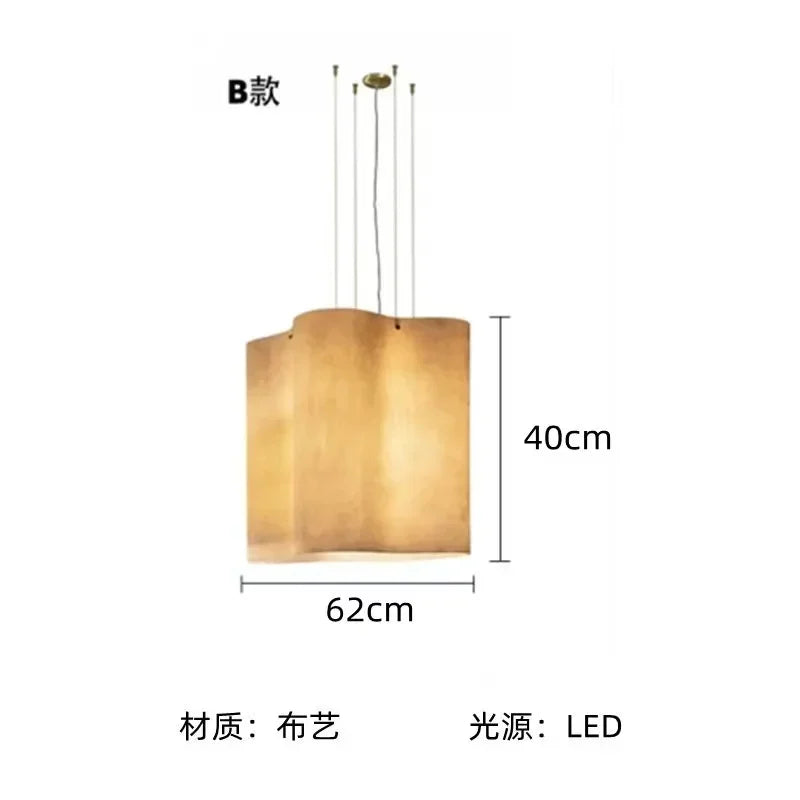 Designer Cloud Pendant Light for High Ceiling Lobby Wabi Sabi LED Hanging Chandelier For Parlor Restaurant Hotel Project Lights