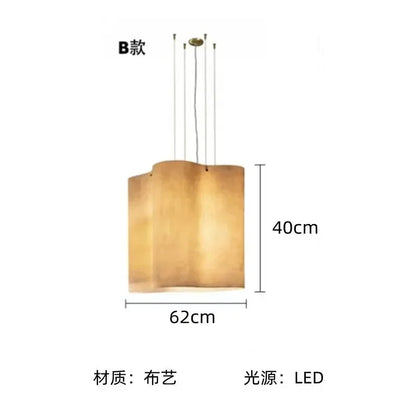 Designer Cloud Pendant Light for High Ceiling Lobby Wabi Sabi LED Hanging Chandelier For Parlor Restaurant Hotel Project Lights