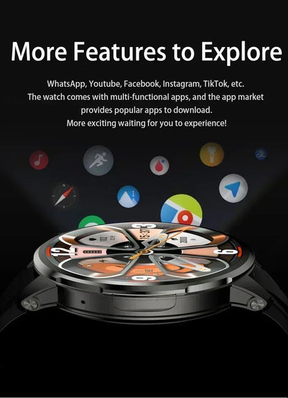 H99 Smart Watch Android Watches Amoled Smartwatch With 190° Rotary Camera Google Play Store 1.95 inch Amoled Screen