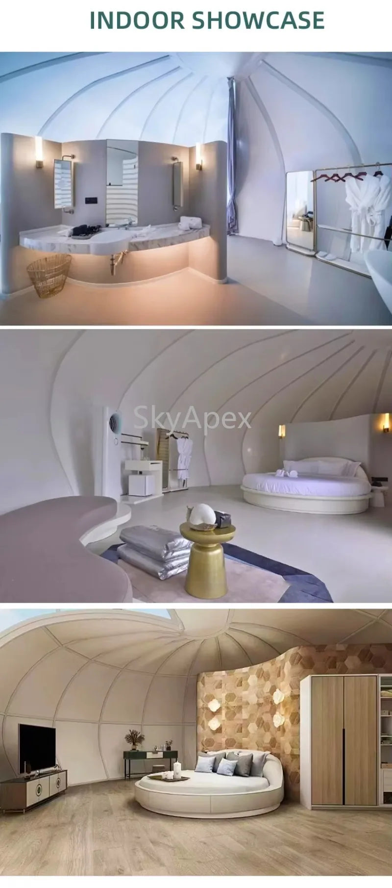 Made in China Geodesic Dome Building Tent Waterproof UV Resistant Windproof Spacious Customized For Luxury Glamping Party Events