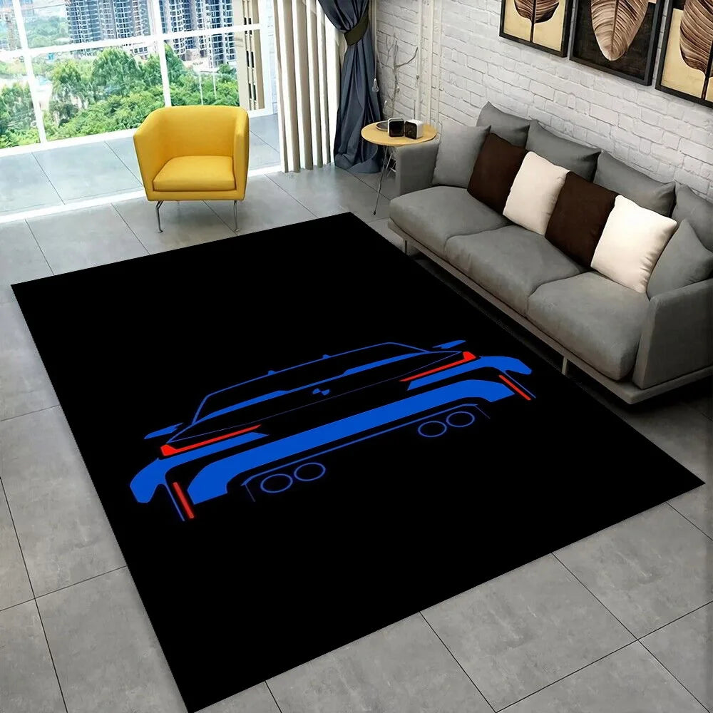 3D E36 Racing Car Motorcycle Rug Carpet for Living Room Bedroom Decor,kids Play Non-slip Decoration for Sofa Doormat Gift
