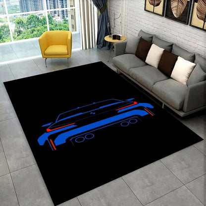 3D E36 Racing Car Motorcycle Rug Carpet for Living Room Bedroom Decor,kids Play Non-slip Decoration for Sofa Doormat Gift