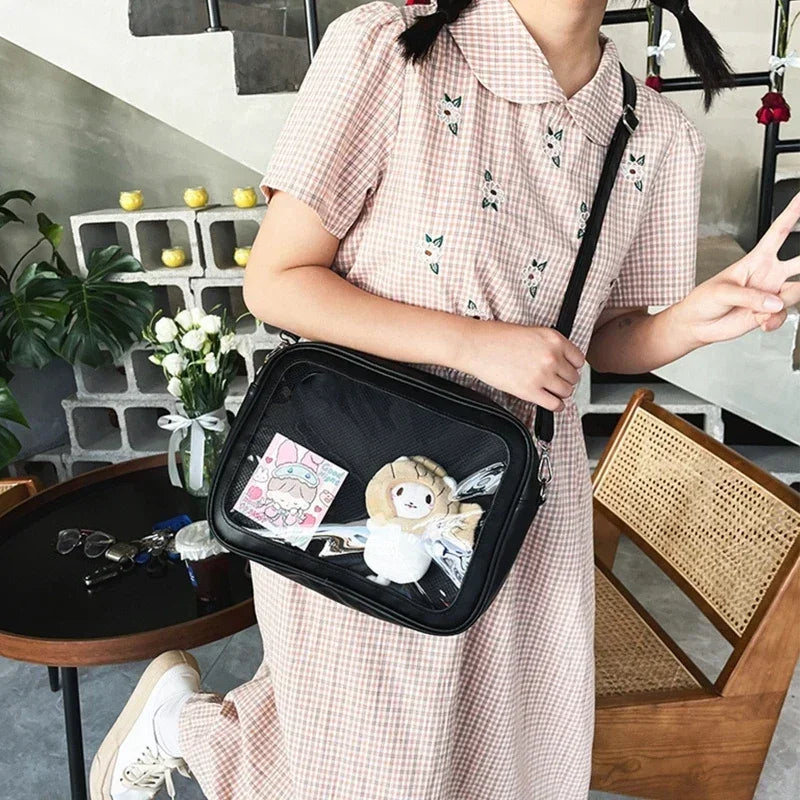 Female Ita Crossbody Bag Womens Transparent Messenger Bag Girls Cute-Lolita Shoulder Bags Teens Fashion Satchels Bag Ins