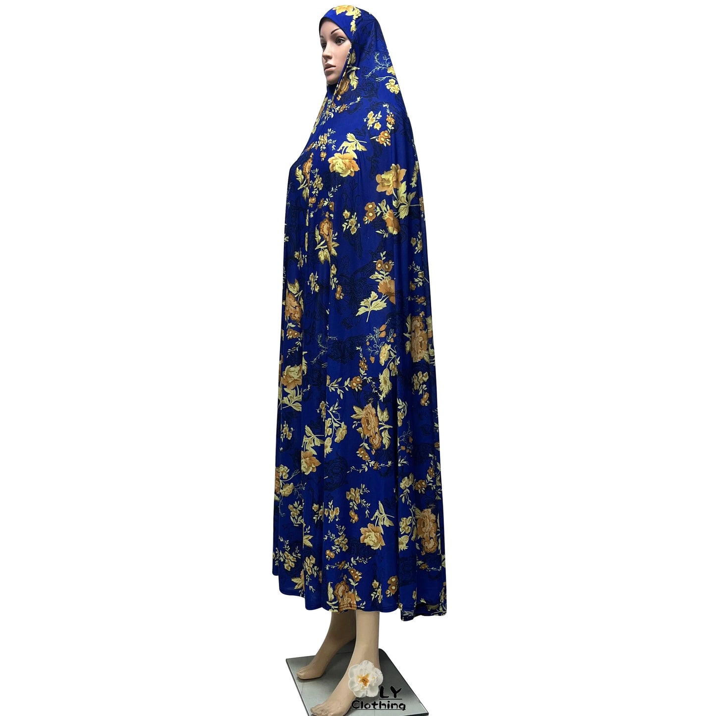 New Sleeveless Pullover Dress Women Prayer Garment Dubai Abaya Arab Jibab Flowers Print Loose Femme Khimar Kaftan Clothes 6XL
