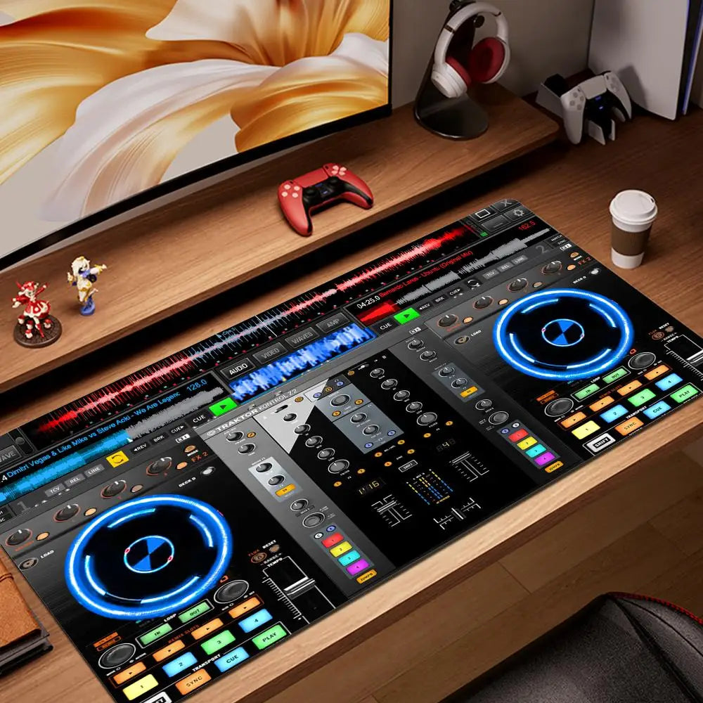 Radio Dj Workbench Large Gaming Mousepad Keyboard Gamer Mouse Pad on The Table Speed Desk Mat Anime 900x400 1000x500 Mouse Mat