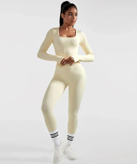 Women Autumn Winter Long Sleeve Jumpsuits Bodycon Slim Fit Streetwear Overall One Piece Bodysuits Outfit Yoga Jumpsuit Women