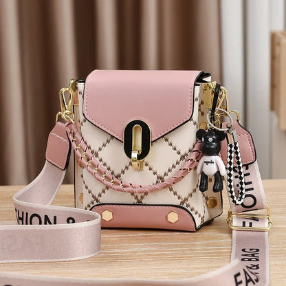 Korean version of simple and fashionable small square bag fashionable versatile shoulder messenger bag trendy mini mobile phone
