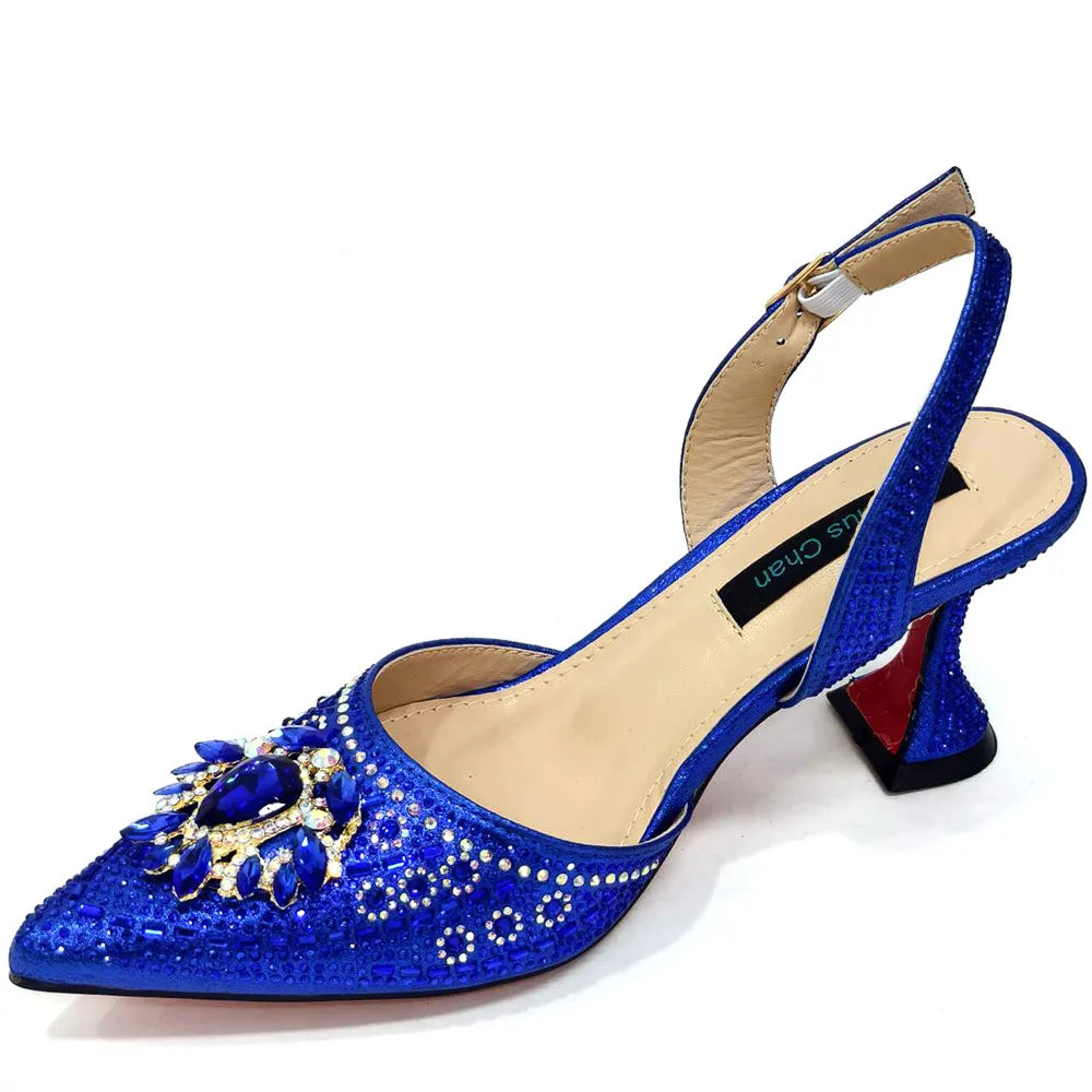 New Fashion Women's Summer Elegant High Heels Women's Sandals Luxury Wedding Italian Women's Party Shoes All Diamond