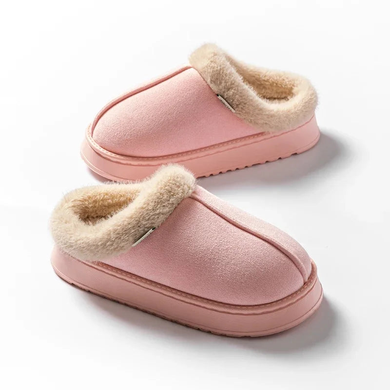 Women Fluffy Slippers for Autumn Winter Indoor EVA Thick Sole Anti-Slip Warm Unisex House Shoes