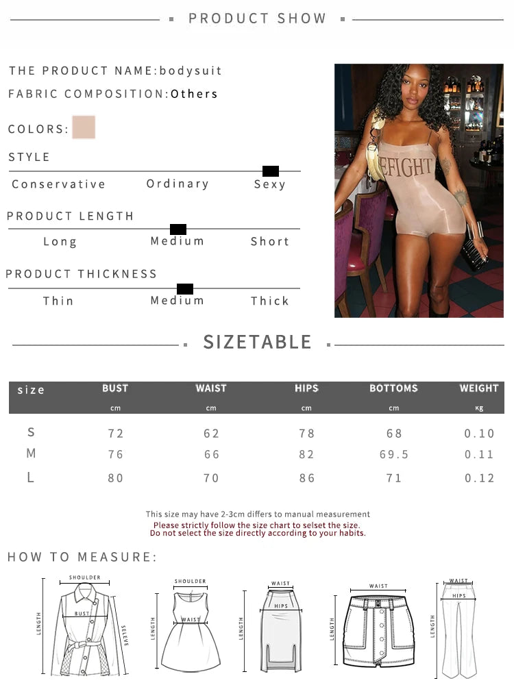Kliou Letter Print Sling Rompers Woman Low-Neck Backless Sleeveless Skinny Peach Hip Midnight Club Party Sexy Fashion Playsuits