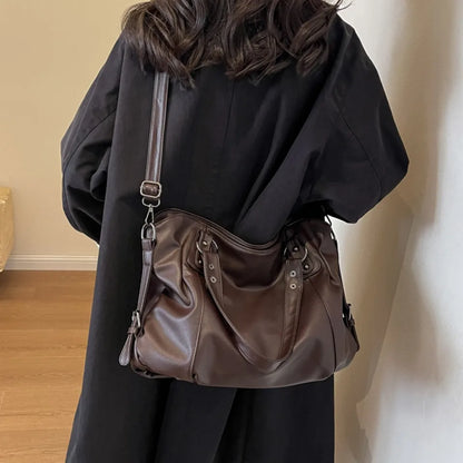 Women's Large Capacity Shoulder Casual Tote Bag Laptop Roomy Handbag Soft Leather Crossbody Business Black Big Bag A4 Sac A Main