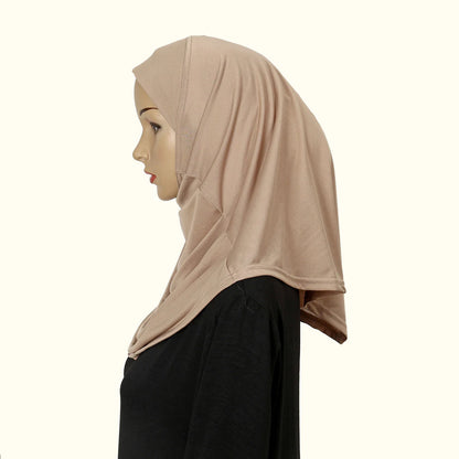 New Ready To Go Wear Instant Hijab for Women Solid Color Hemp Headscarf Neck Cover Sports Hijabs Pinless Islam Shawls and Wraps