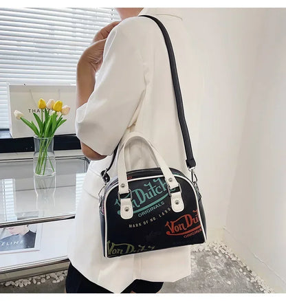 Women Bag Y2K Luxury Designer Handbag Shopping Crossbody Graffiti Purses PU Leather Shoulder Bags for Women