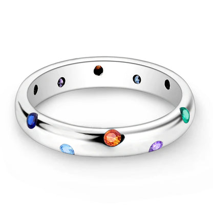 LAZA 925 Sterling Silver Colorful Rings Sparking Zirconium Bowknot Moon Sun Original Ring For Women Anniversary Wedding Gifts