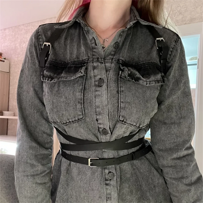 Women Fashion Punk Harness Belts Harajuku Chest Harness Corsett Belt Suspenders for Women Waist Belt Gothic Clothing Accessories