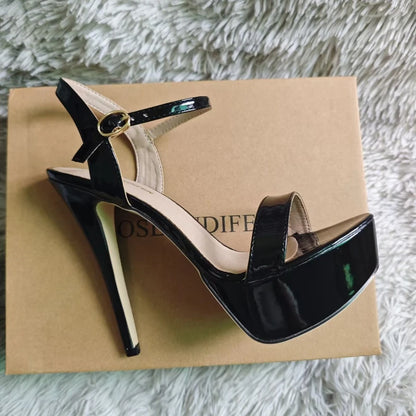 Women Peep Toes Sandals Stiletto Sexy Pumps Luxury Club 14cm Elegant Platform High Heels Nighclub Party Wedding Jazz Dance Shoes
