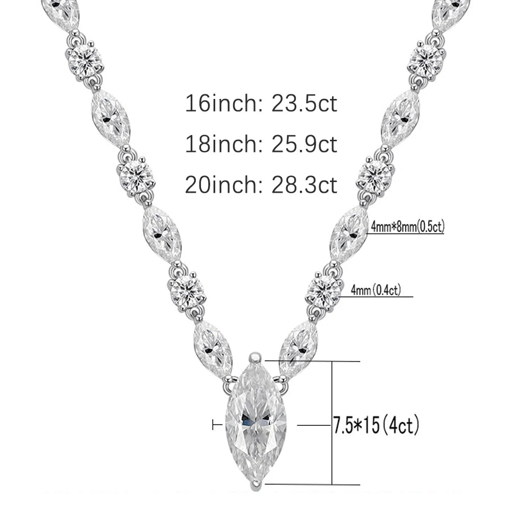 KNOBSPIN Moissanite Pendant Necklaces for Women 1 - 1.8ct D VVS1 Lab Diamond with Certificates s925 Silver Chain Dainty Necklace