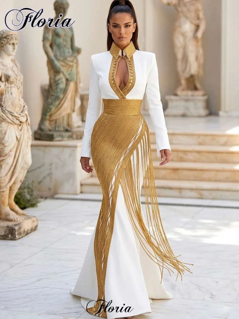 Two Pieces Long Prom Dresses Mermaid Haute Coutures Evening Party Dresses For Women Cocktail Dress Vestidos De Noche Customized