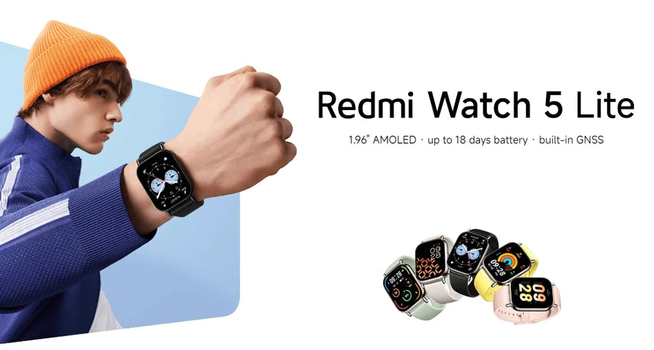 Xiaomi Redmi Watch 5 Lite Global Version 1.96'' AMOLED 18-Day Battery life Built-in GNSS Bluetooth® Call 150+ Modes Smart Watch
