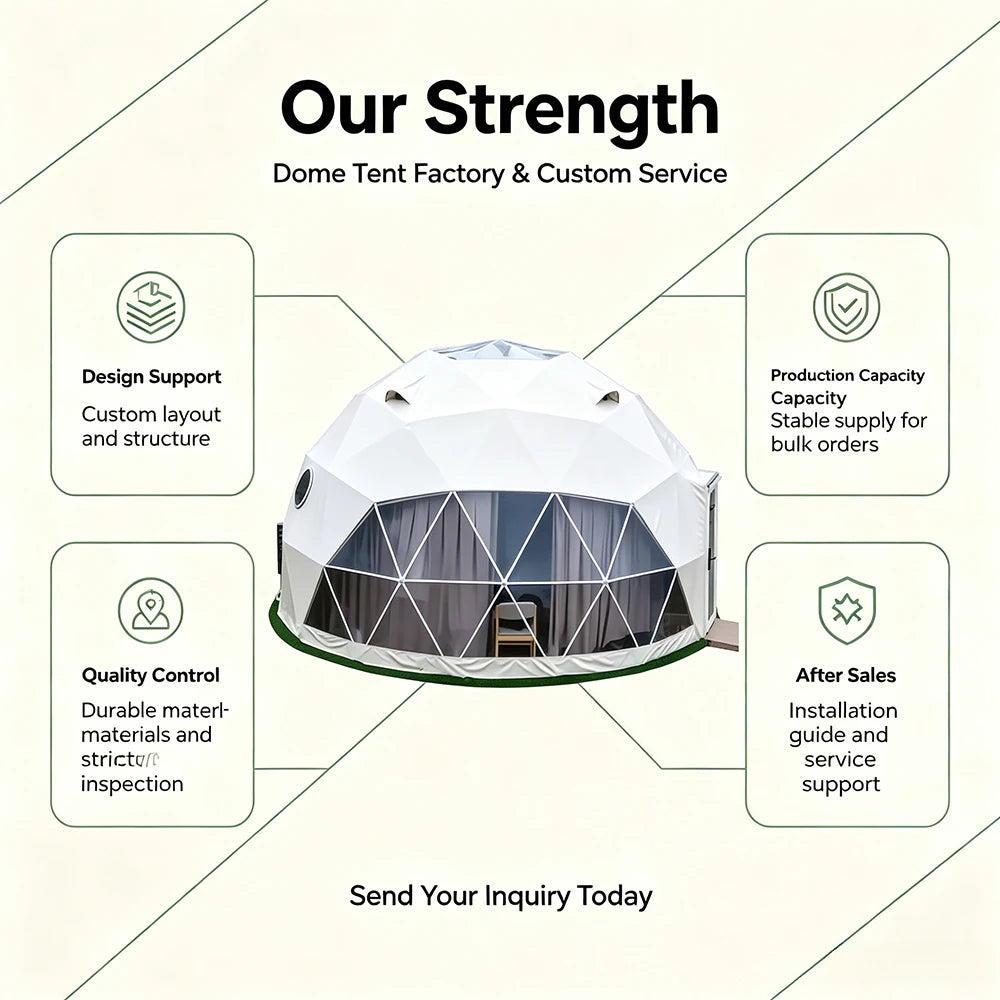 Waterproof Clear PVC Geodesic Dome Bubble Tent, Large Space OEM ODM Available for Resort Hotel Business Outdoor Camping
