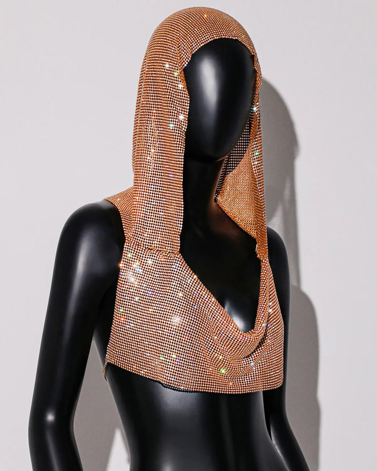 Women Sexy Mesh See Through T Shirt Shiny Rhinestone Fishnet Hollow Out Crop Top Sleeveless Beach Cover Up Party Club Tank Tops