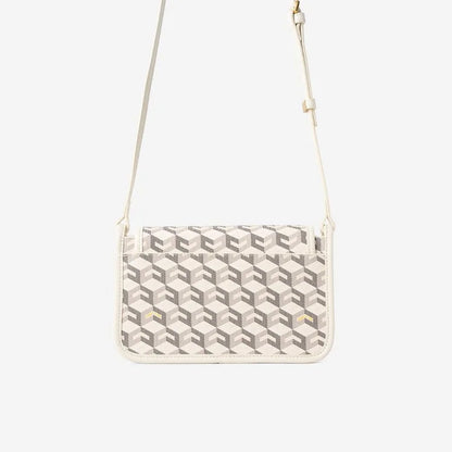 Luxury Monogram Messenger Bag Women Geometric Print 3D Cube Coated Canvas Crossbody Bag Classic Versatile Elegant Shoulder Bag