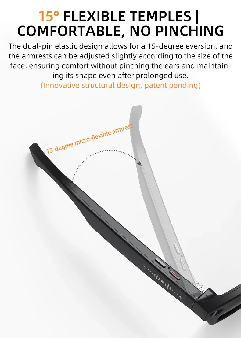 Smart Glasses with Camera 8MP HD Photo Video Recording EIS Anti Shake 1400mAh Charging Case WiFi Sync Transfer for Men Women