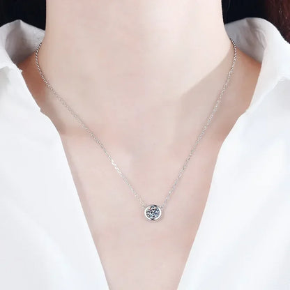 Daughter Birthday Gift 18K White Gold Girl Valentine's Day 0.5/1CT Moissanite Diamond Women Wedding PT950 Platinum Necklaces ins