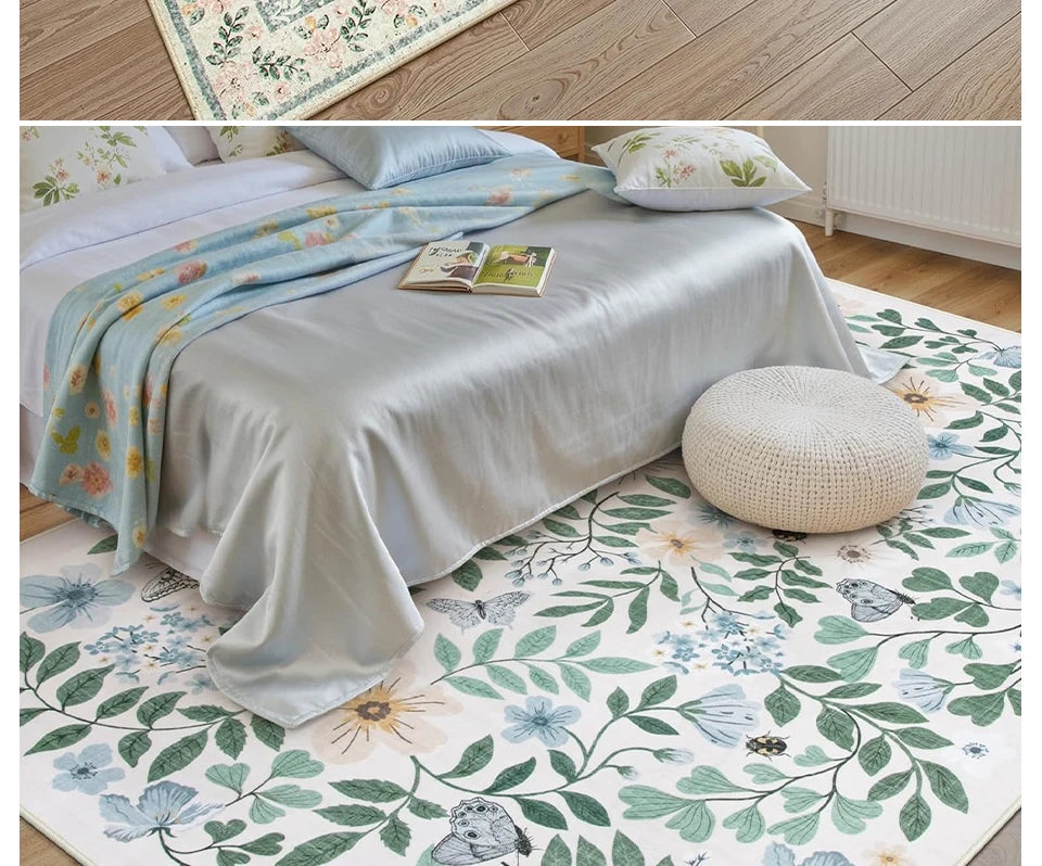 Vintage Floral BOHO Rugs Living Room Large Area Carpet Bedroom Floor Mats Foldable Machine Washable Rug Long Strip Runner Mat 러그