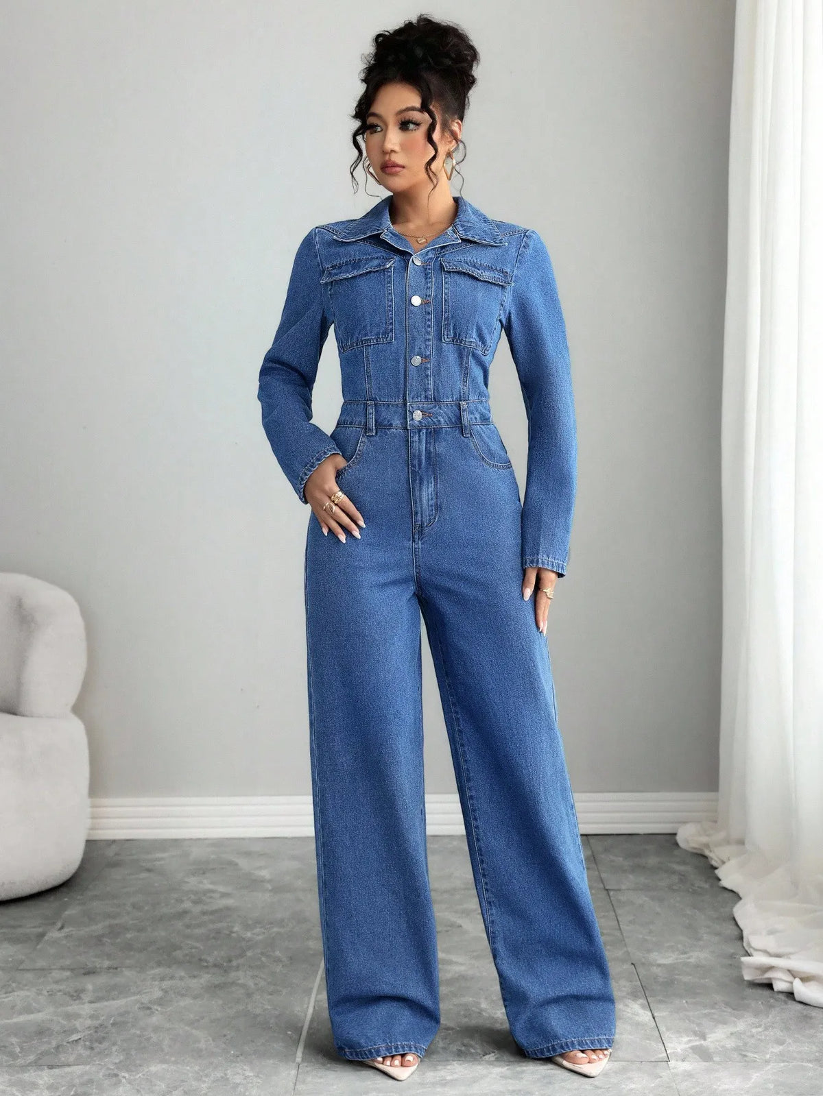 Jumpsuits Women Denim One Piece Full Sleeve Overalls Long Pants High Waist Rompers Y2k Streetwear Jumpsuit Work 2026 Autumn