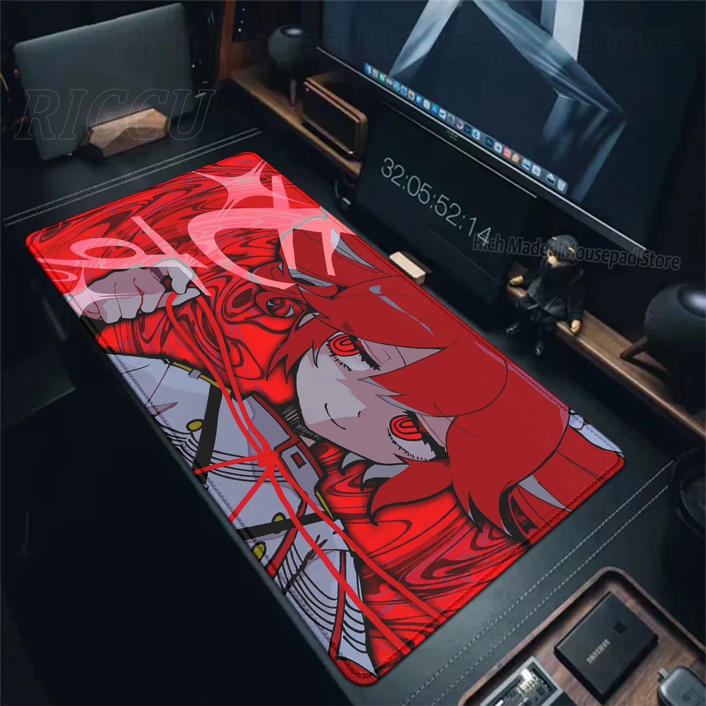 Cute Anime Girl K-Kasane Teto Mousepad Large Gaming Mouse Pad LockEdge Computer Keyboard Desk Mat PC Cabinet Tablepad XXL Mats