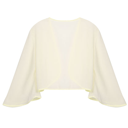 Womens 3/4 Sleeve Chiffon Cardigan Bolero Jacket Summer Elegant Wedding Party Bridal Dress Cover Ups Wraps Shawls Shrug