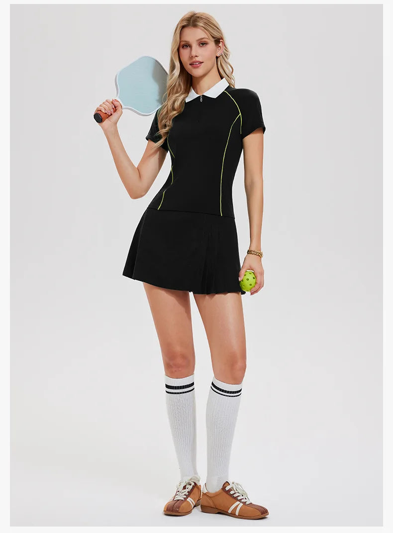 WESTSHAN EU US Size Women A-Line High-Waisted Safty Shorts Pleated Skirt Pickball Tennis Jogger Badminton Golf Sports Skirt