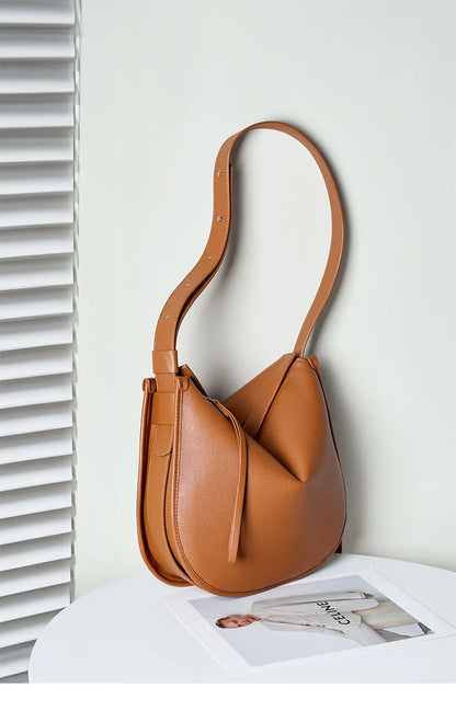 Women's Genuine Grade Cow Leather Bag Luxury Designer Ladies Shoulder Crossbody Purse Bag Female Cowhide Large Capacity Tote Bag