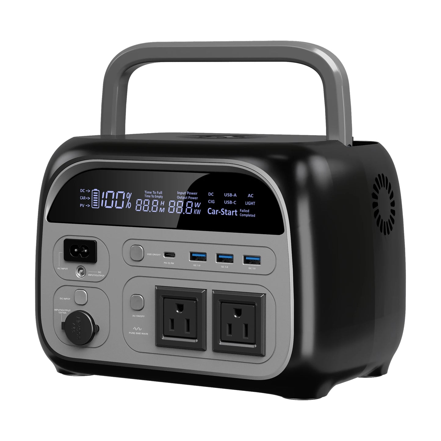 Ctolity 345Wh 500w Portable Power Station 220v Lifepo4 Battery Solar Generator 108000mAh Camping Equipment Wireless Charging