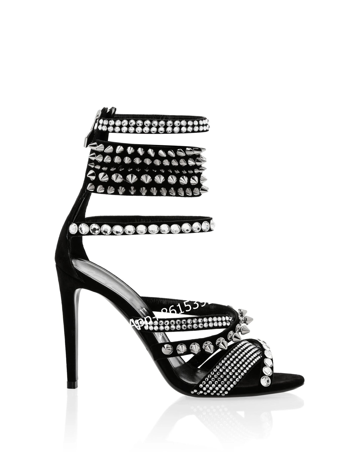 String Bead Heels Hollow Design Back Zip Stiletto Women Colorful Studs Red Green Yellow Mixed Sandals Open Cross Chain Sexy Shoe